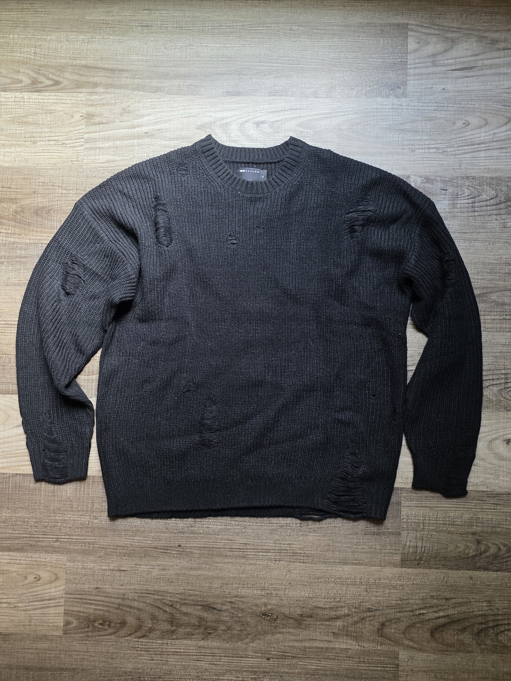 ASOS Men's Distressed Grunge Sweater In Black